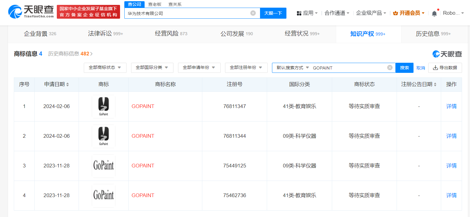 華為已為自研繪畫工具申請(qǐng)商標(biāo)